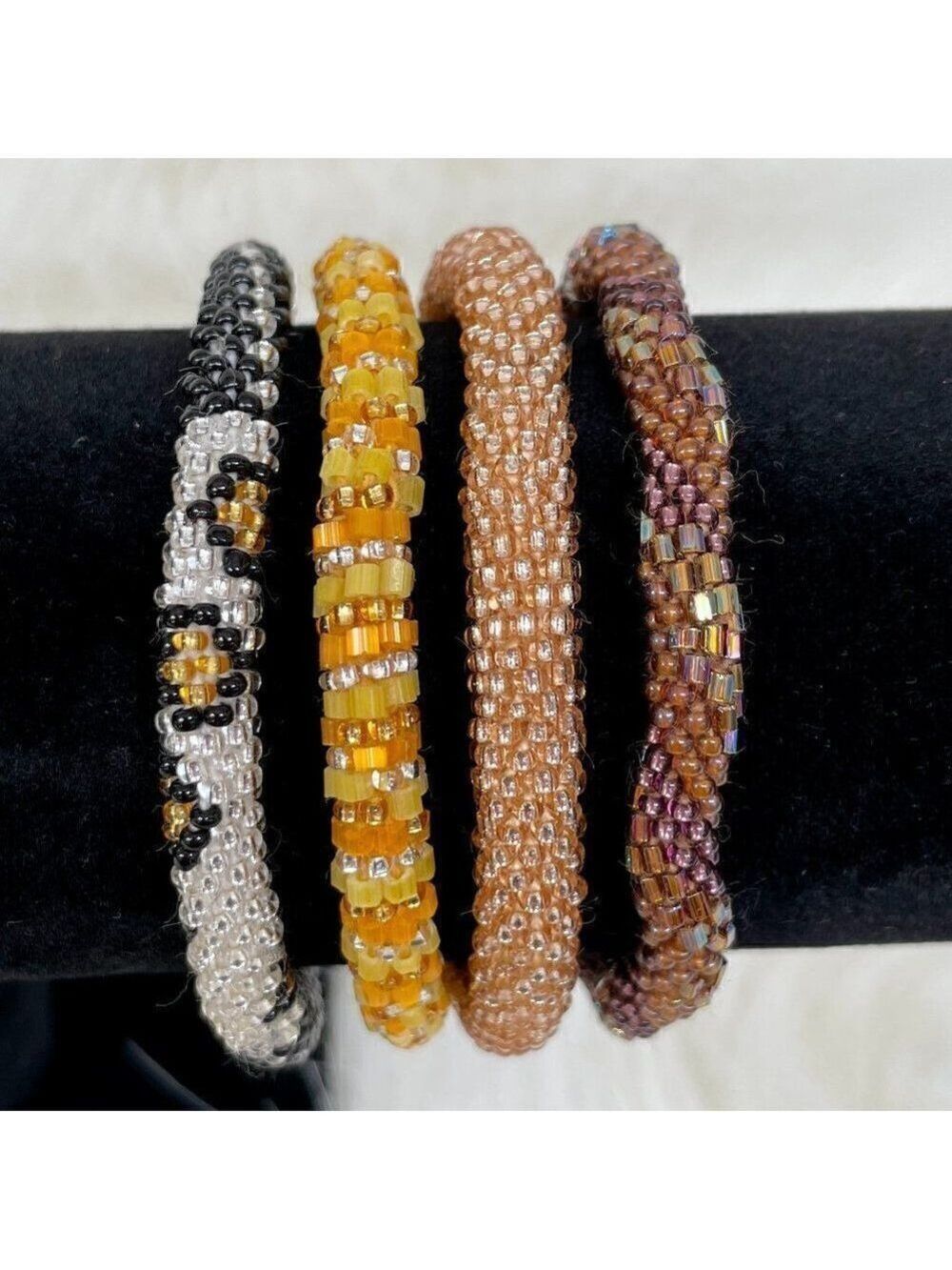 HAND CRAFTED in Nepal Beaded Bracelets (set of 4) #312